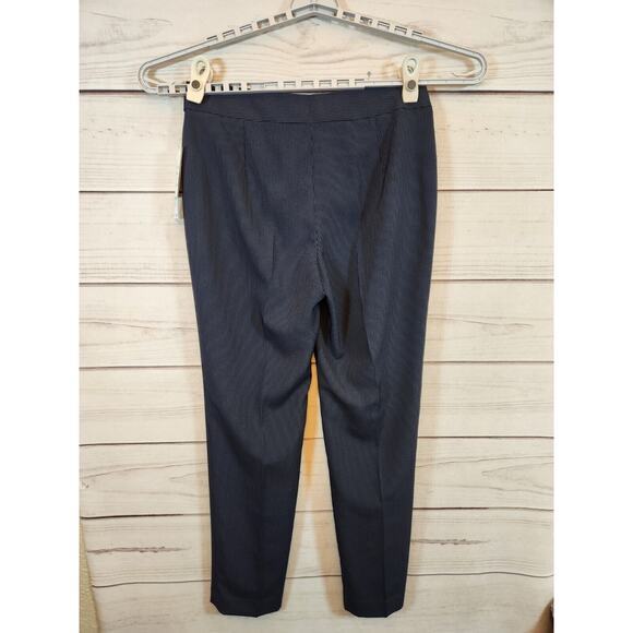 NWT Jones New York‎ Signature Women's Navy Blue White Stripe Ankle Pants Size 8 - Picture 2 of 8